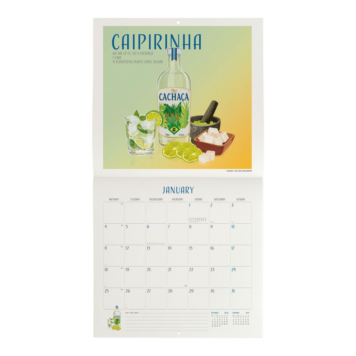 Calendario de Parede 2027 Vista por Mês Cheers Legami 2