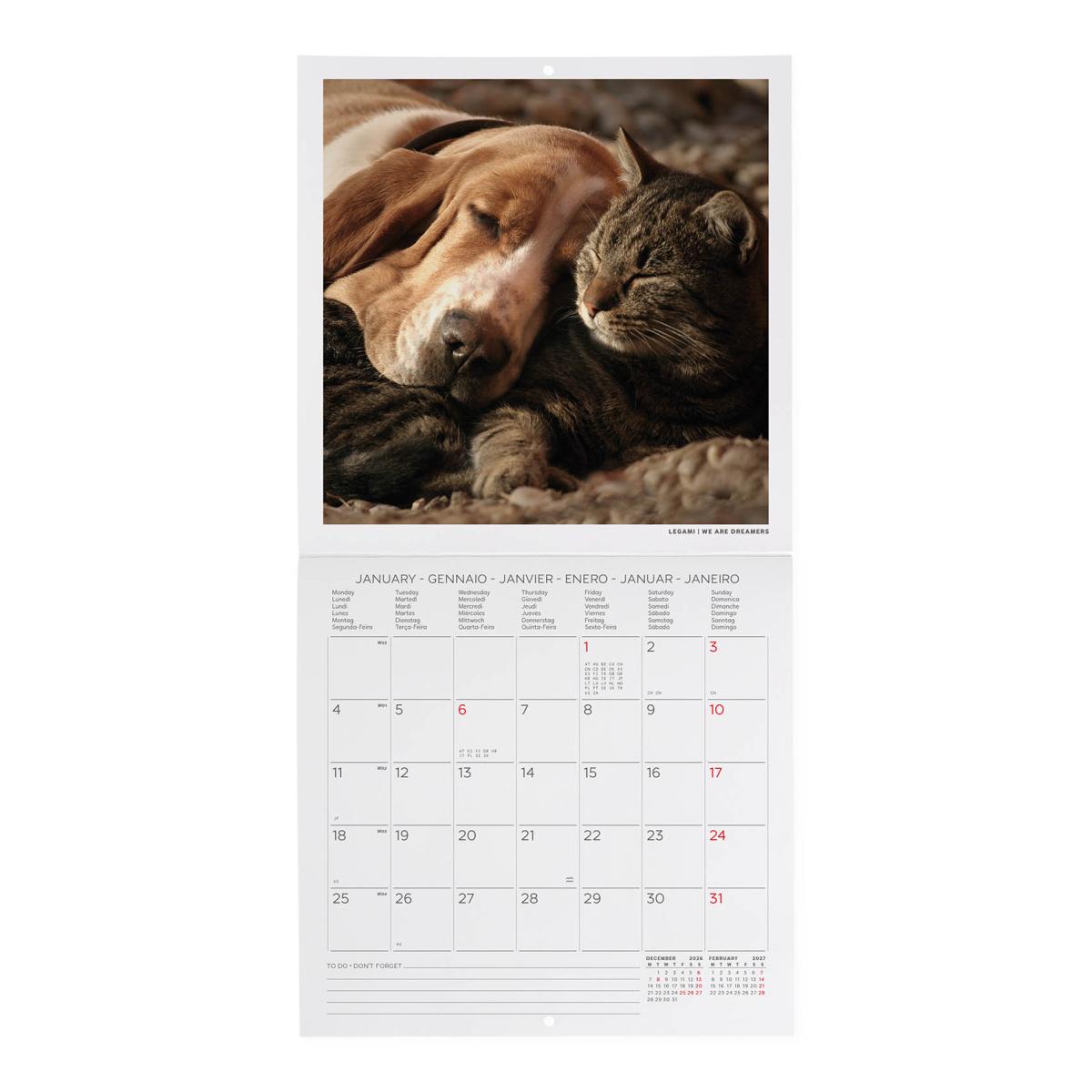 Calendario de Parede 2027 Vista por Mês Best Friends Legami 2
