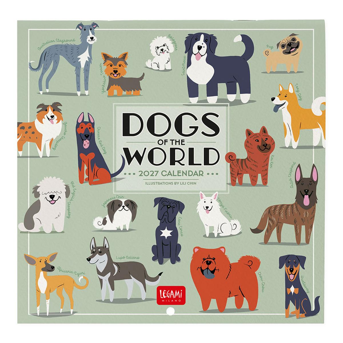 Imagem 0 de Calendario de Parede 2027 Vista por Mês Dogs Of The World Legami