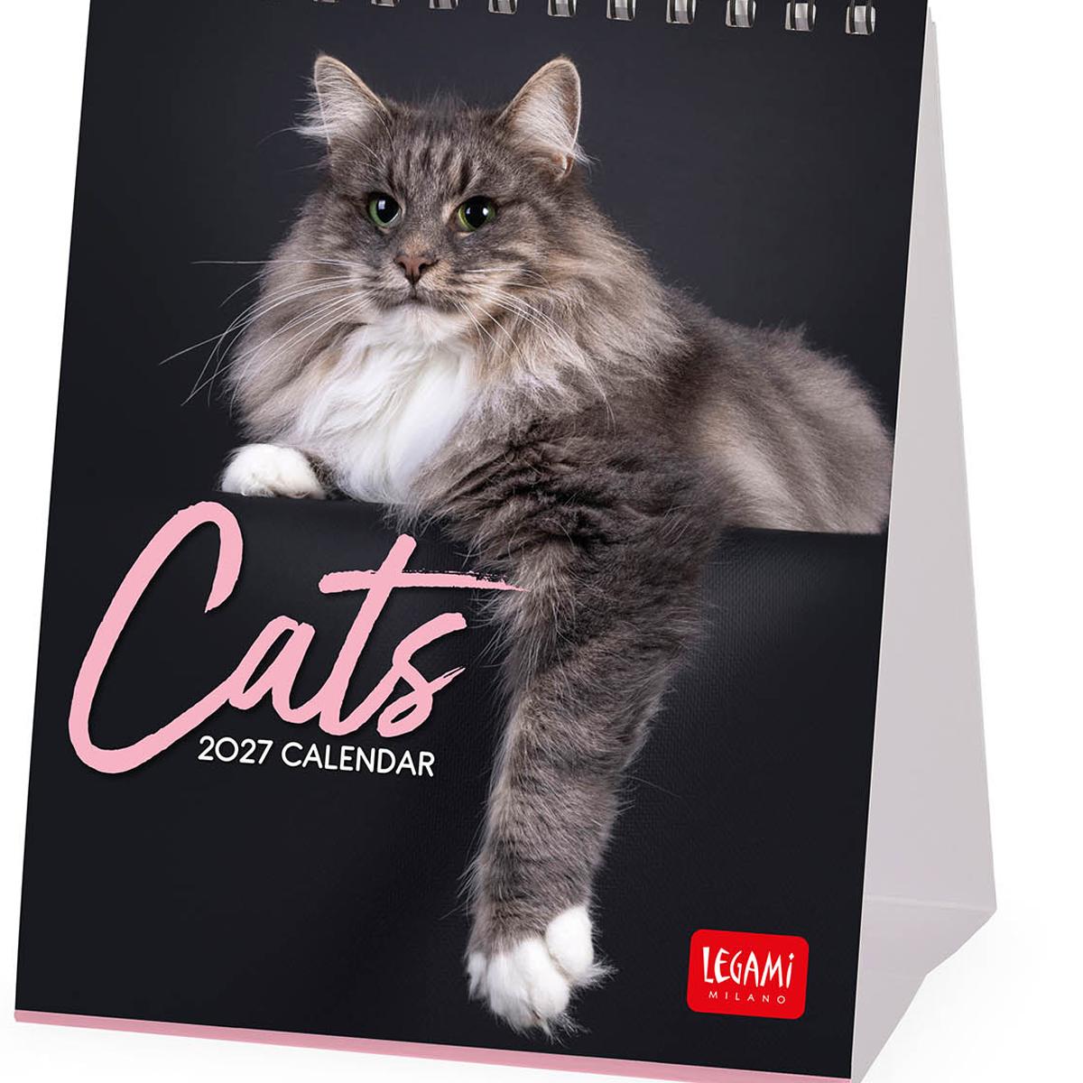 Imagem 0 de Calendario 2027 de Secretária Mês Vista Cats Legami