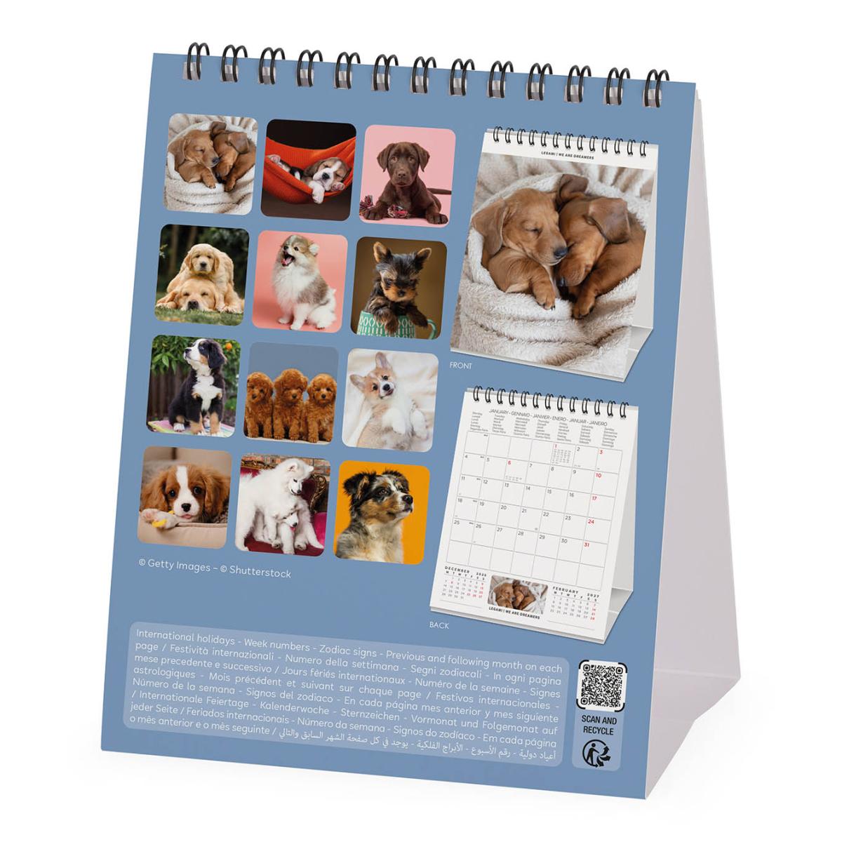 Calendario 2027 de Secretária Mês Vista Puppies Legami 4