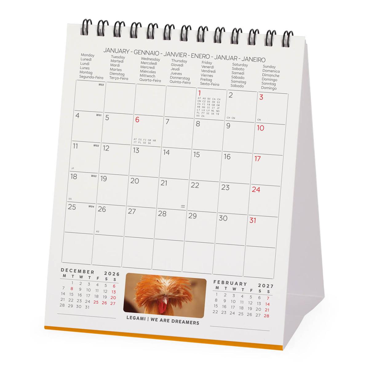 Calendario 2027 de Secretária Mês Vista Take it Easy Legami 3