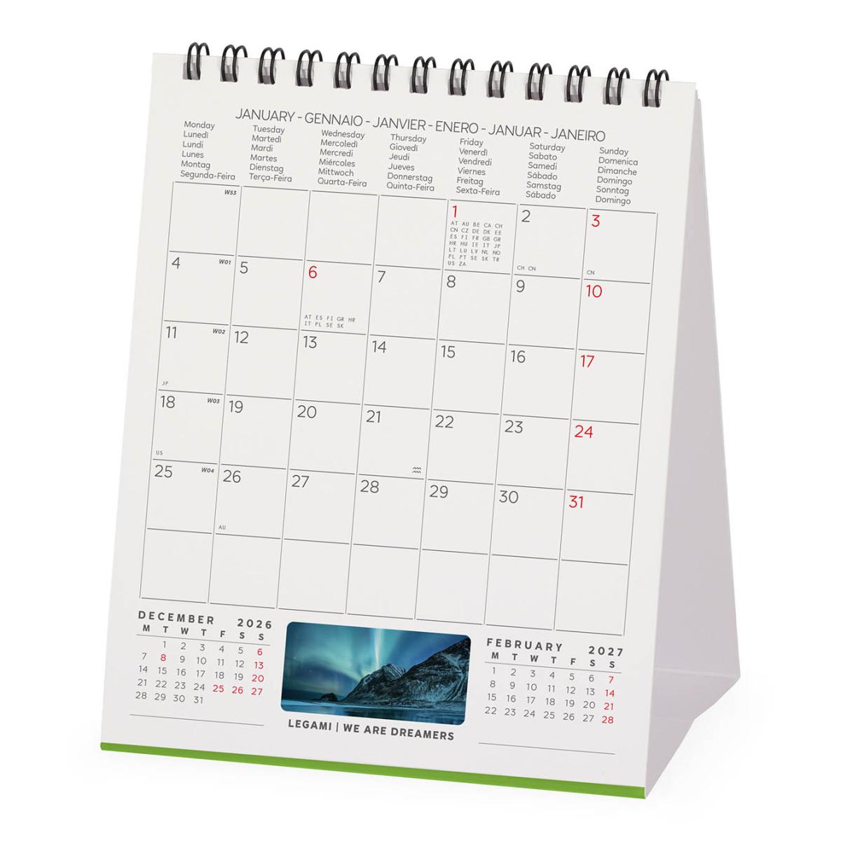 Calendario 2027 de Secretária Mês Vista Planet Earth Legami 3