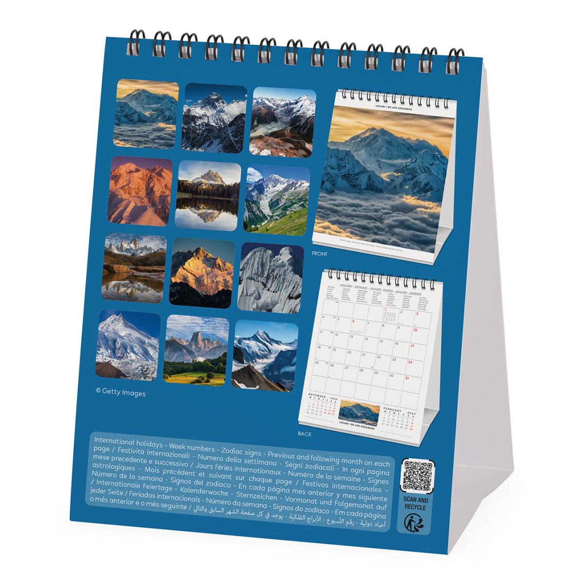 Calendario 2027 de Secretária Mês Vista Mountains Legami 4