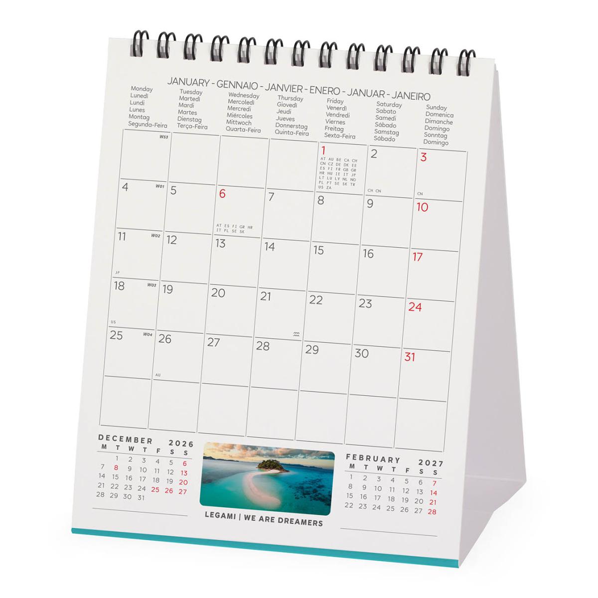 Calendario 2027 de Secretária Mês Vista Vitamin Sea Legami 3