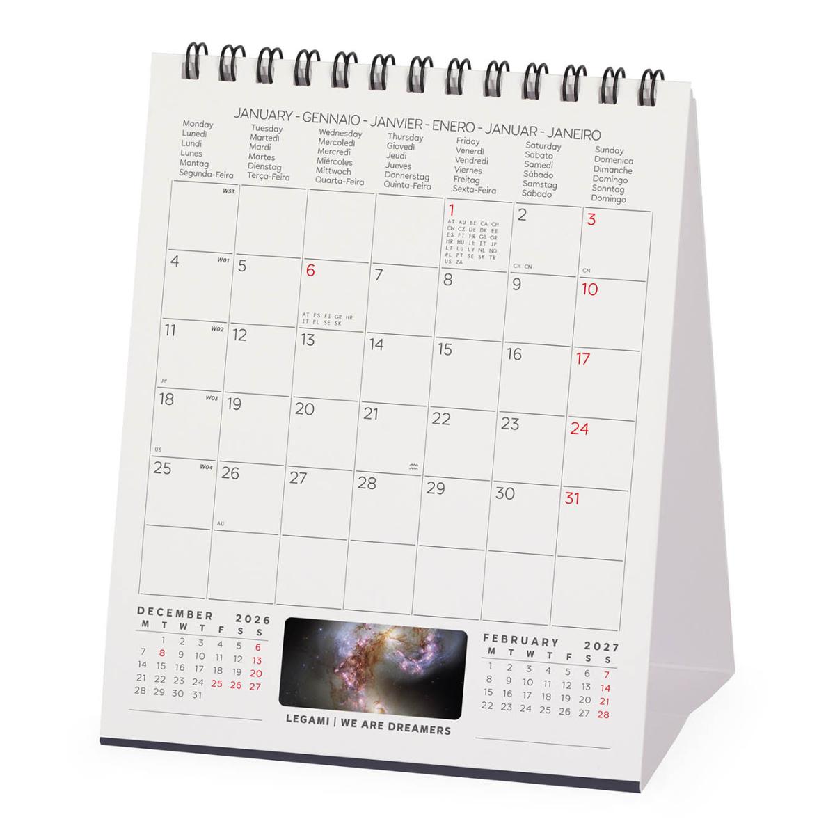 Calendario 2027 de Secretária Mês Vista Beyond Infinity Legami 3