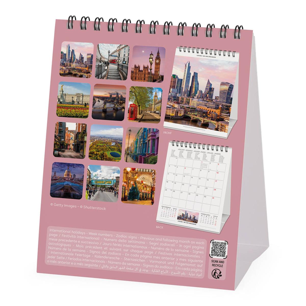 Calendario 2027 de Secretária Mês Vista London Legami 4