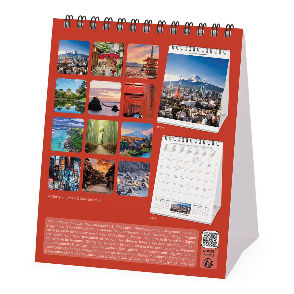Calendario 2027 de Secretária Mês Vista Beauty of Japan Legami 4