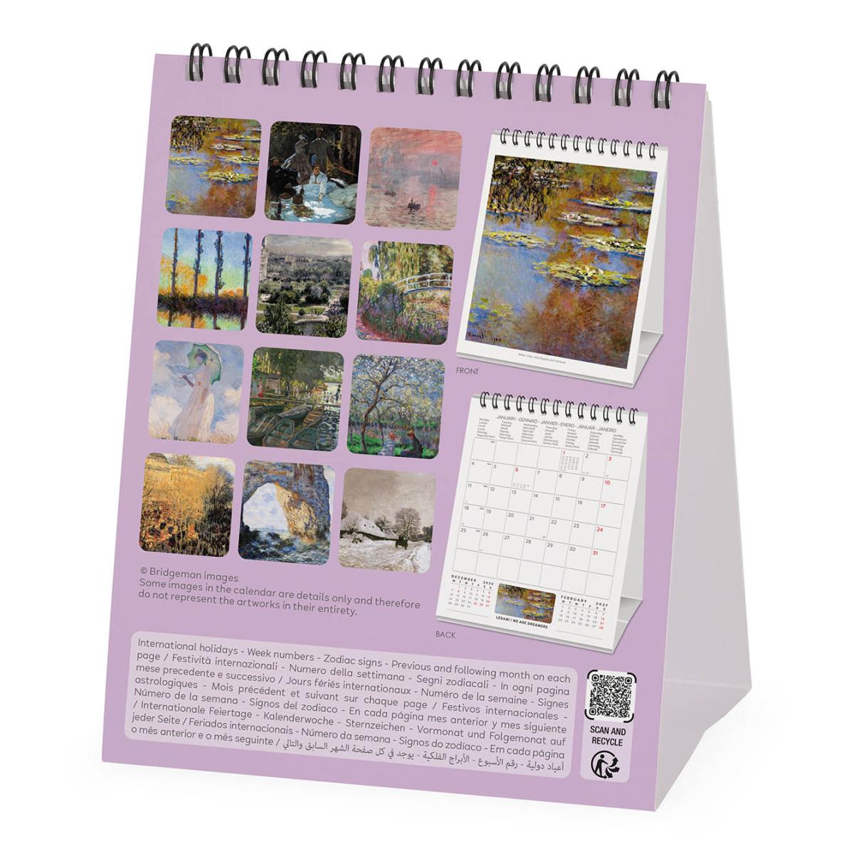 Calendario 2027 de Secretária Mês Vista Claude Monet Legami 4