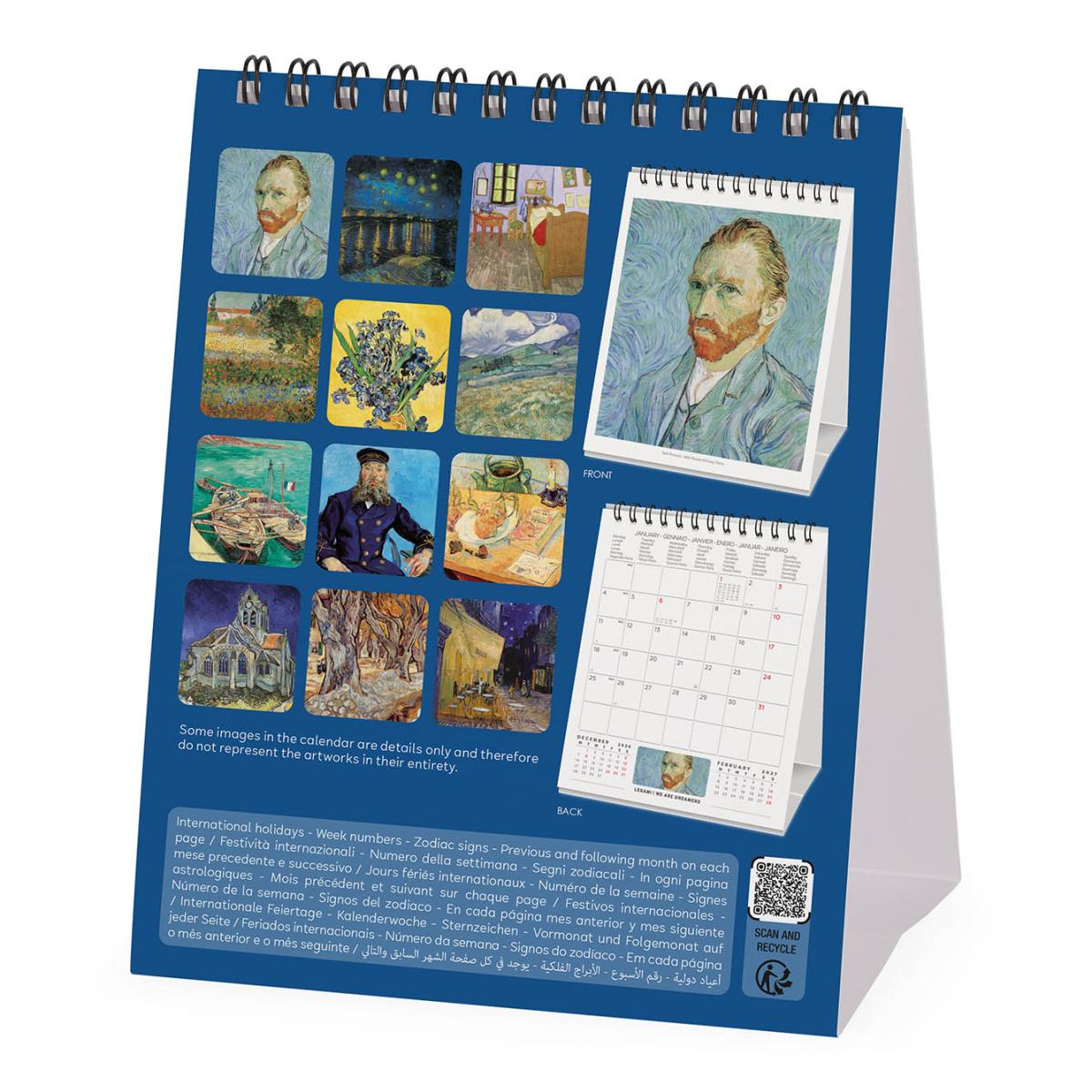 Calendario 2027 de Secretária Mês Vista Vincent Van Gogh Legami 4