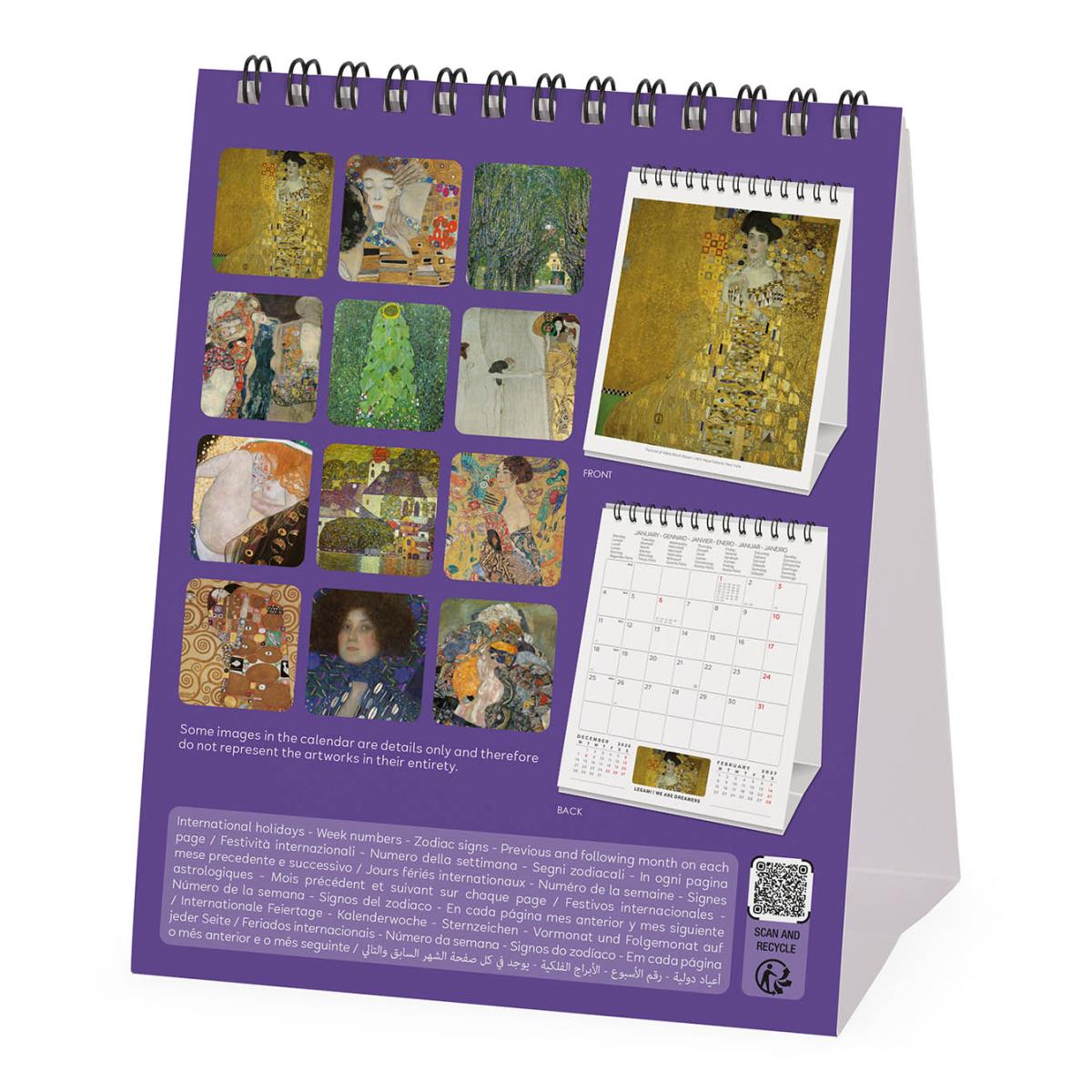 Calendario 2027 de Secretária Mês Vista Gustave Klimt Legami 4