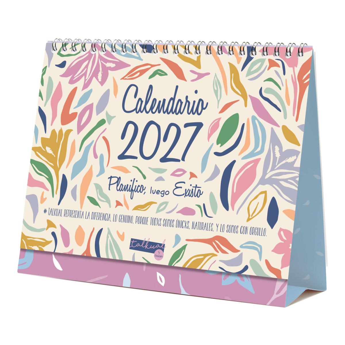 Calendario sobremesa año 2027 Trendy Talkual S-210x150 mm Mes Vista Finocam castellano Multicolor-1