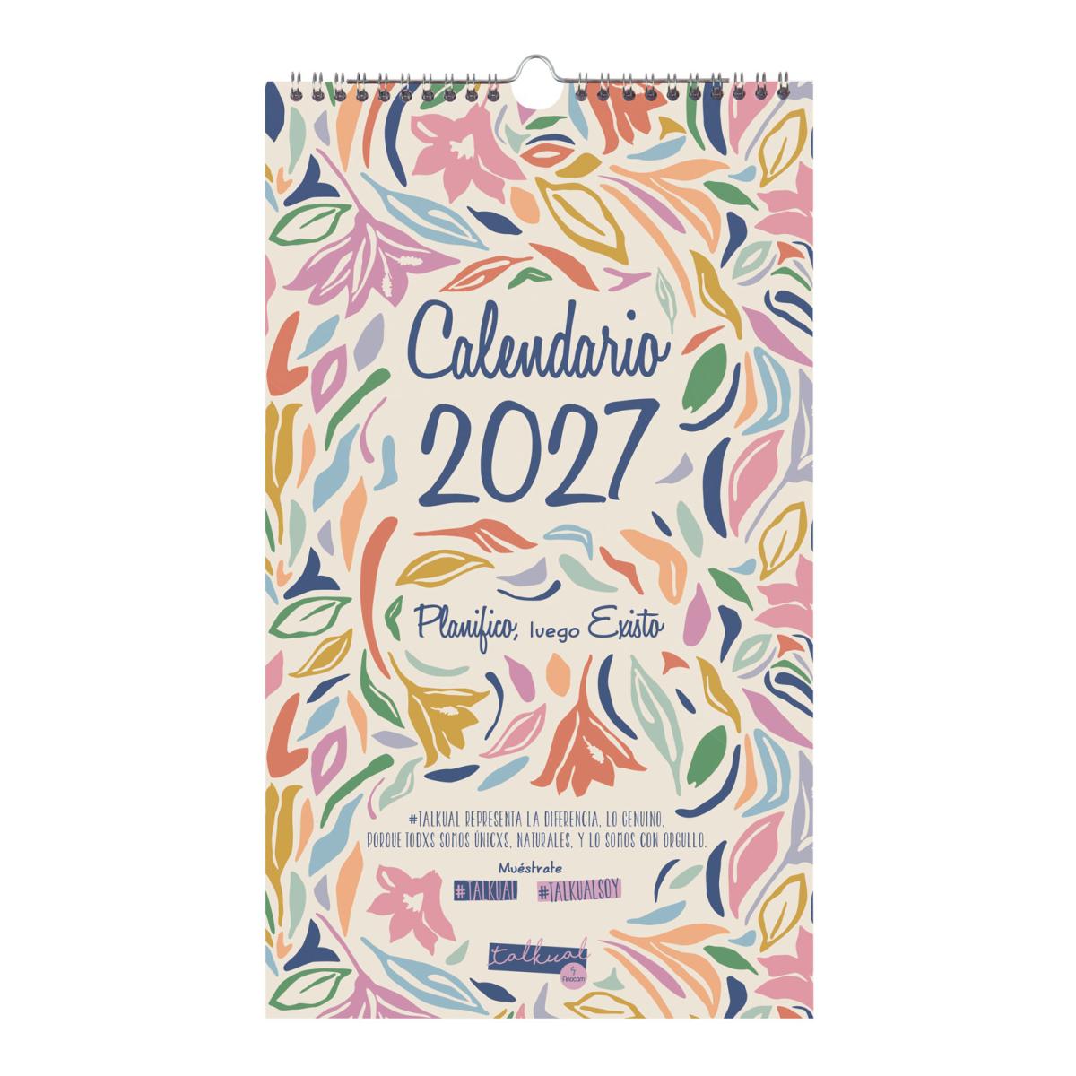 Calendario pared año 2027 Trendy Talkual Basic 210x360 mm Mes Vista Finocam castellano Multicolor-1