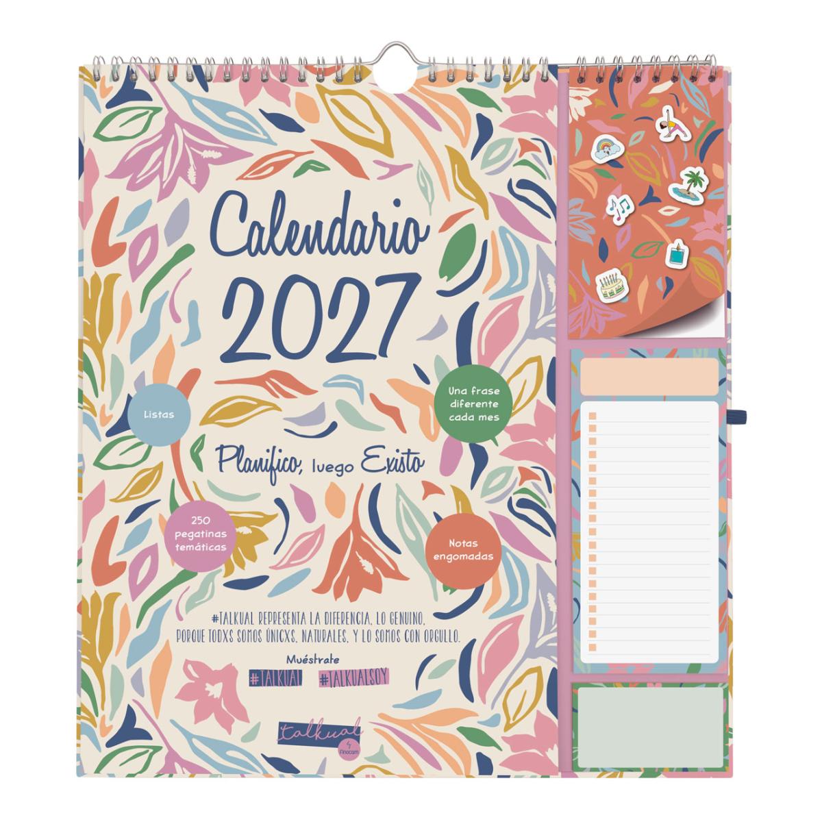 Calendario pared año 2027 Trendy Talkual Plus 215x325 mm Mes Vista Finocam castellano Multicolor-1