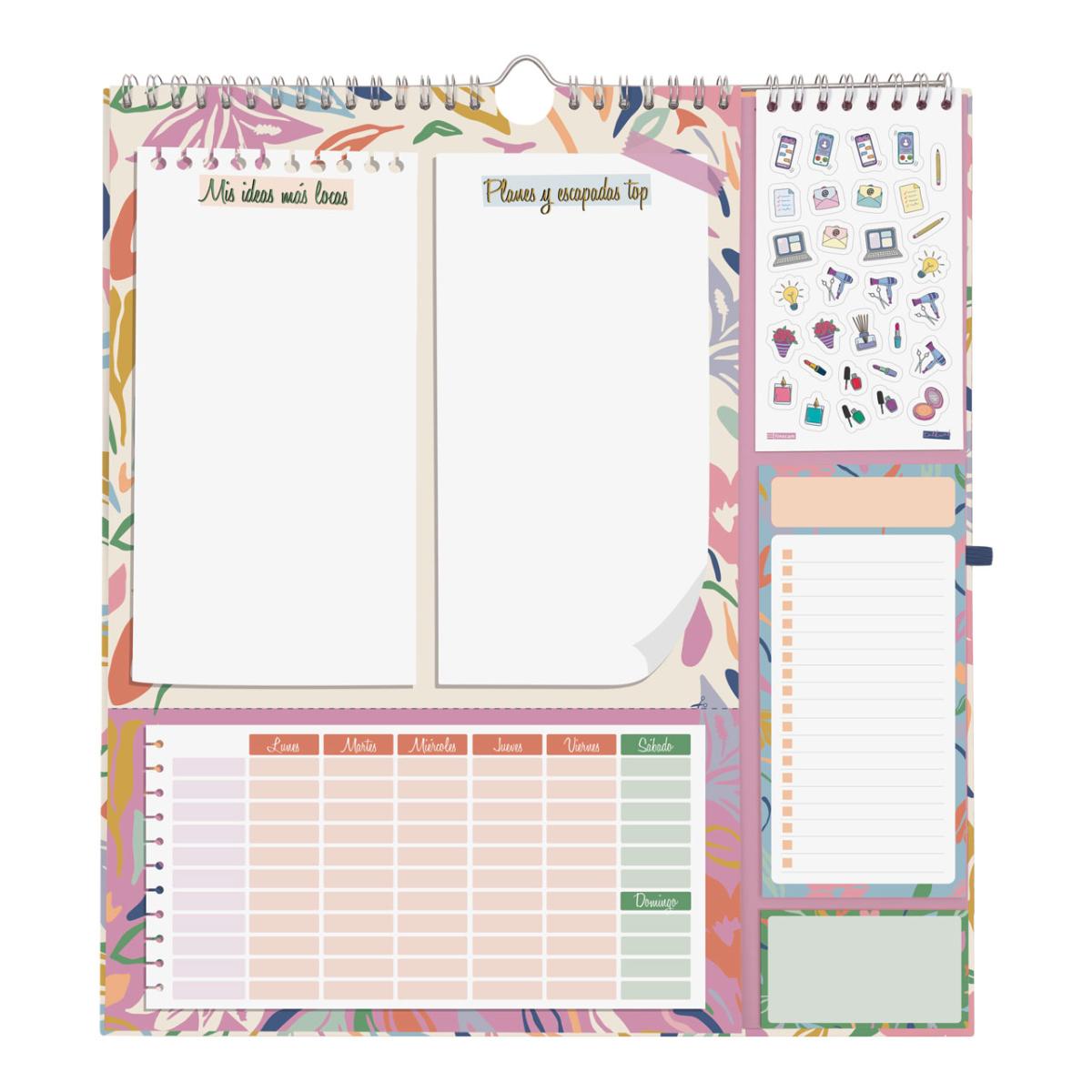 Calendario pared año 2027 Trendy Talkual Plus 215x325 mm Mes Vista Finocam castellano Multicolor-4