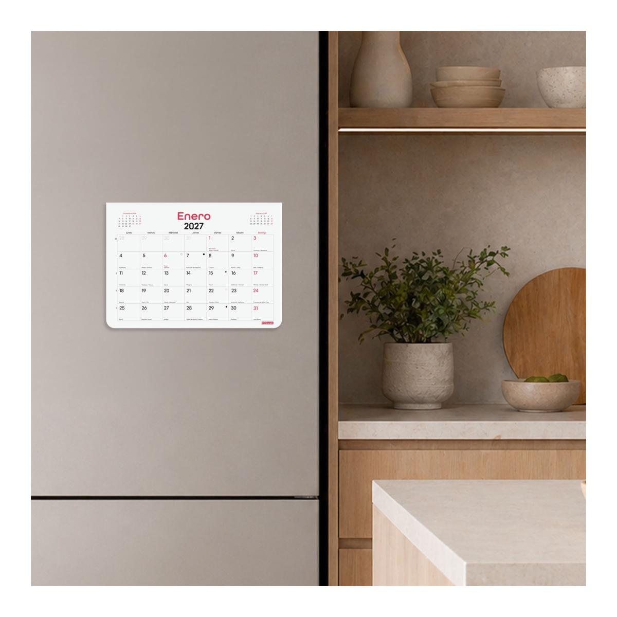 Calendario bloc encolado con imán año 2027 Trendy Chic S-210x150 mm Mes Vista Finocam blanco castellano Blanco-2
