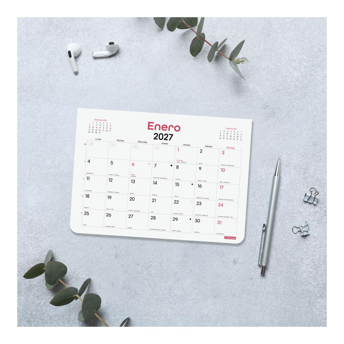 Calendario bloc encolado con imán año 2027 Trendy Chic S-210x150 mm Mes Vista Finocam blanco castellano Blanco-3