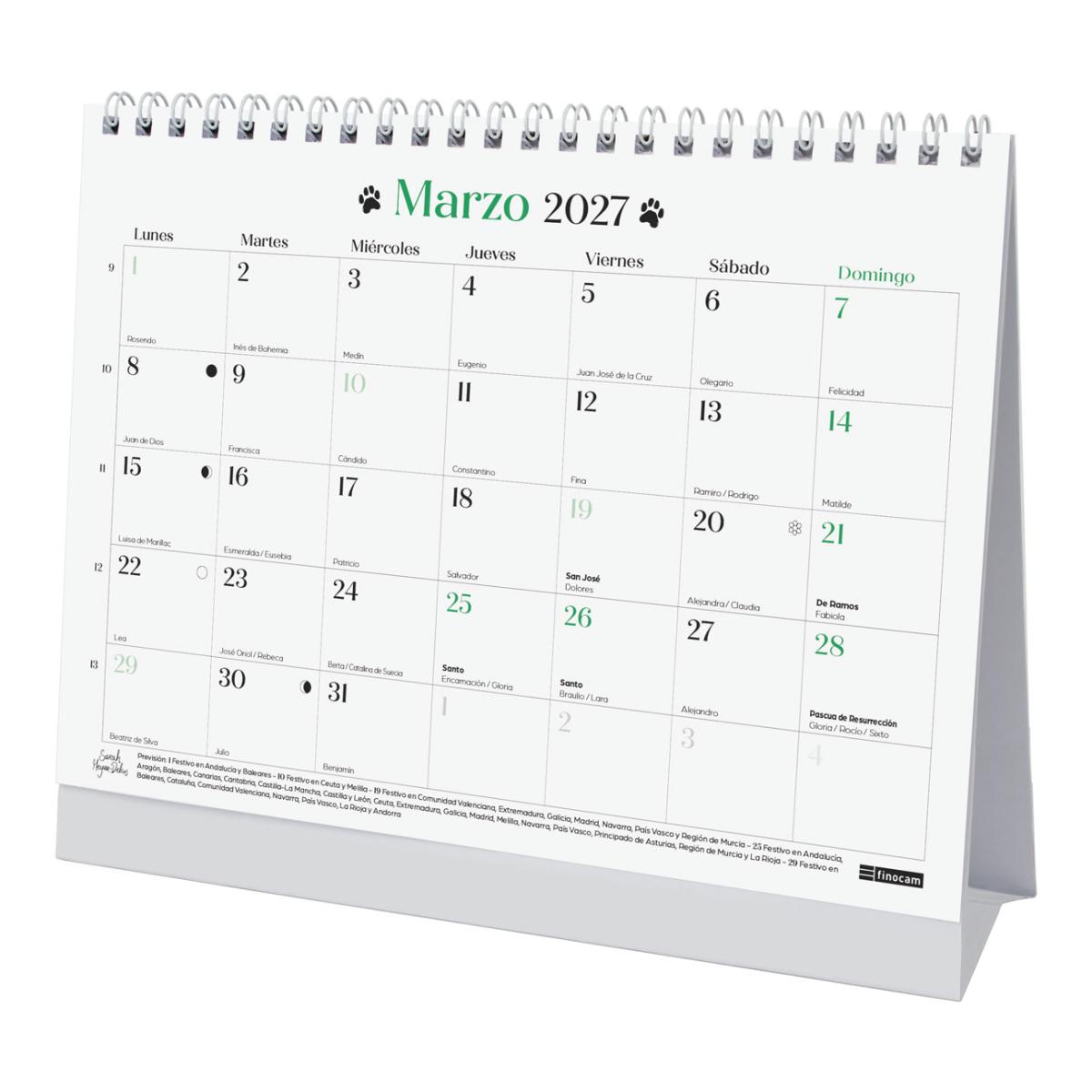 Calendario sobremesa año 2027 Art S-210x150 mm Mes Vista Sarah Meyer-Delius Finocam castellano Multicolor-4