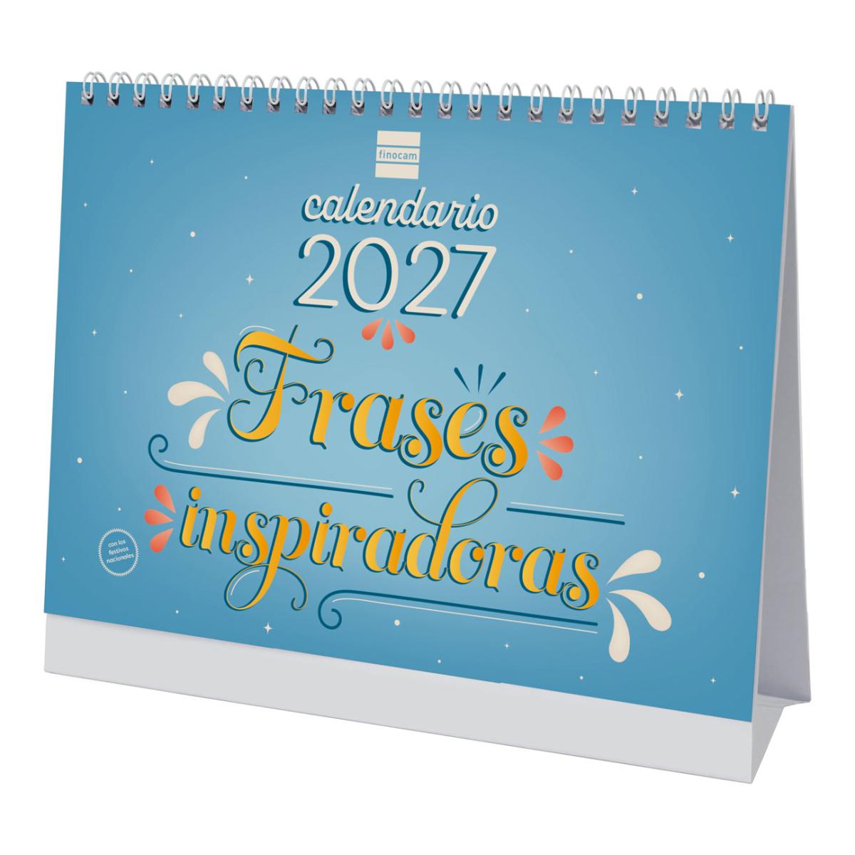 Calendario sobremesa año 2027 Art S-210x150 mm Mes Vista Frases inspiradoras Finocam castellano Multicolor-1
