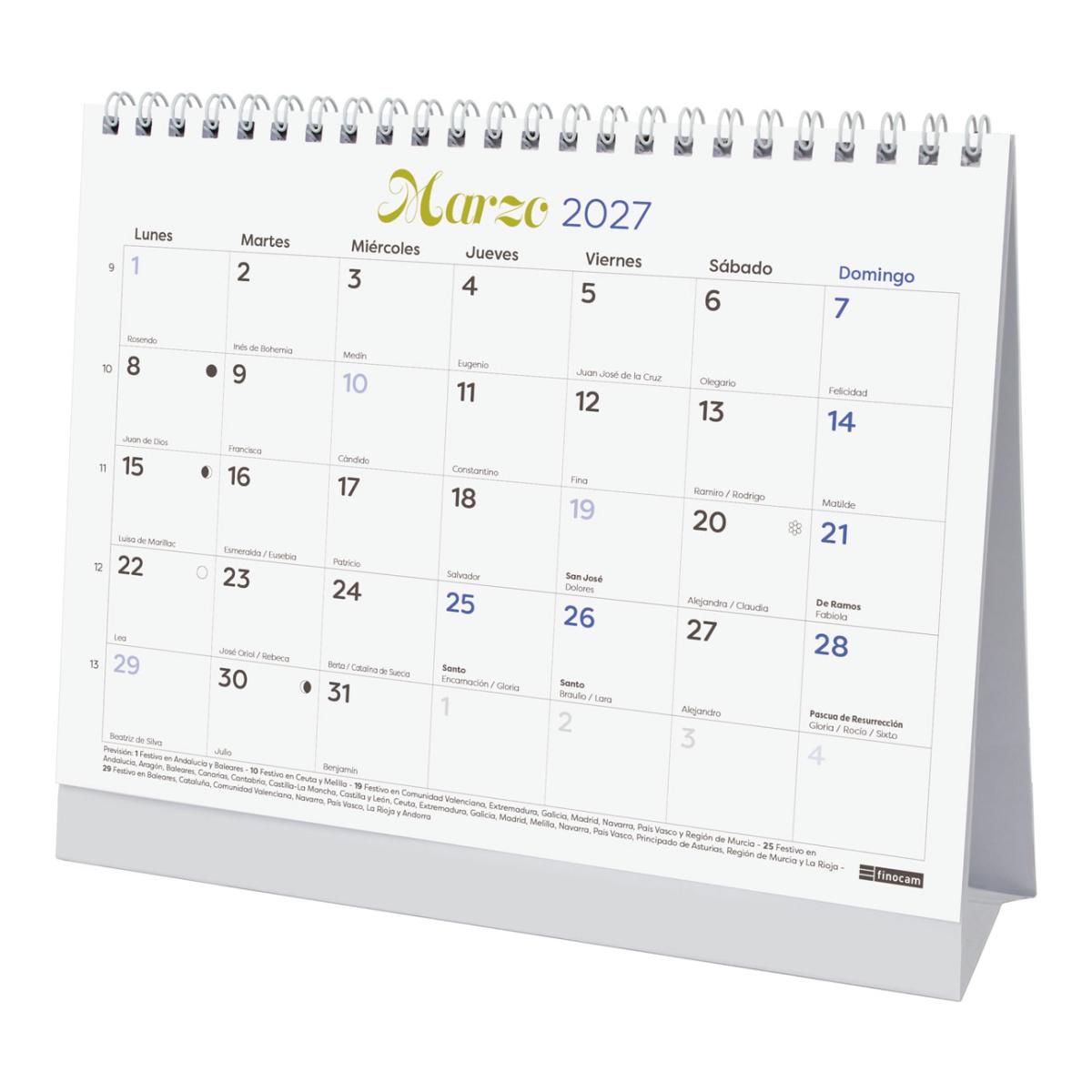 Calendario sobremesa año 2027 Art S-210x150 mm Mes Vista Frases inspiradoras Finocam castellano Multicolor-4