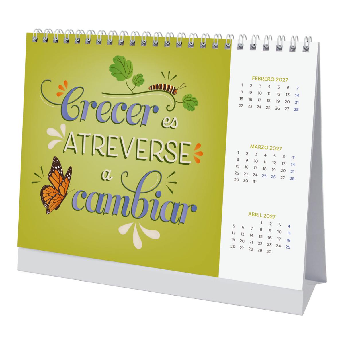 Calendario sobremesa año 2027 Art S-210x150 mm Mes Vista Frases inspiradoras Finocam castellano Multicolor-5