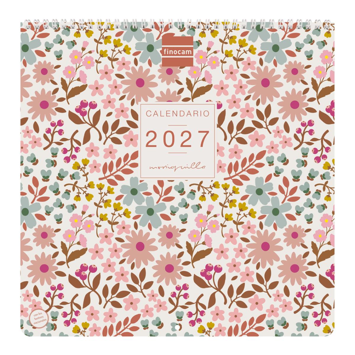 Calendario pared año 2027 Art 300x300 mm Mes Vista Moniquilla Finocam castellano Multicolor-1