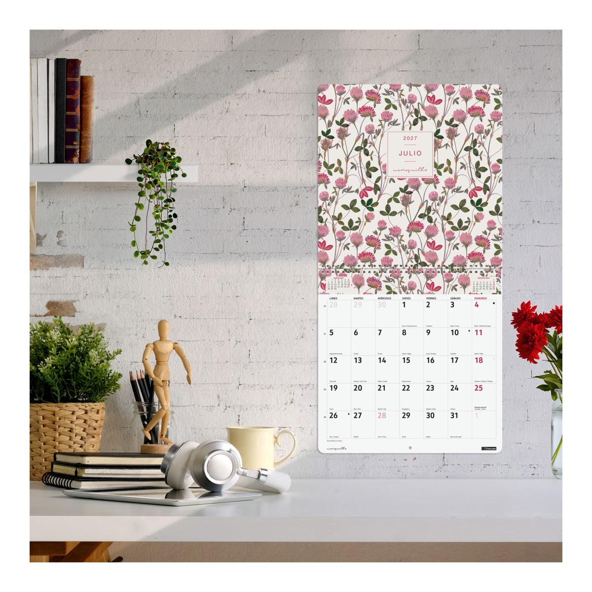 Calendario pared año 2027 Art 300x300 mm Mes Vista Moniquilla Finocam castellano Multicolor-2