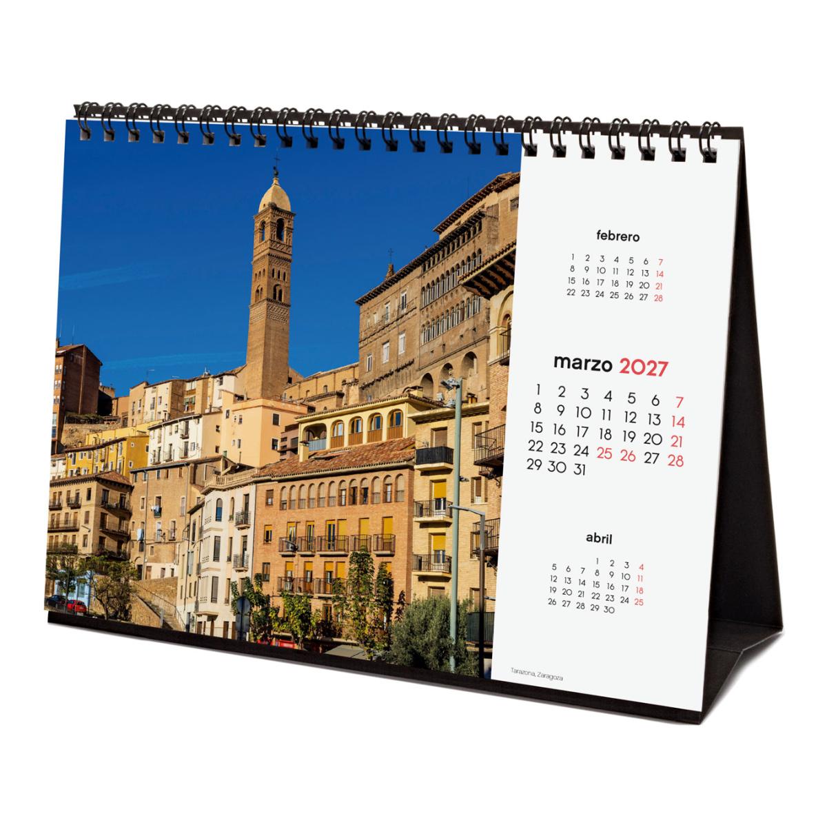 Calendario sobremesa año 2027 Imágenes S-210x150 mm Mes Vista Pueblos con encanto Finocam castellano Multicolor-4