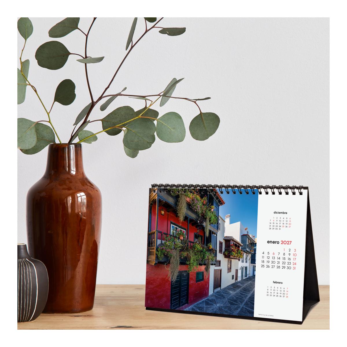 Calendario sobremesa año 2027 Imágenes S-210x150 mm Mes Vista Capitales Finocam castellano Multicolor-2