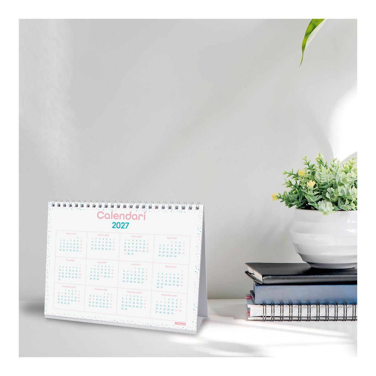 Imagen 3 de Calendario sobremesa año 2027 Trendy Chic S-210x150 mm Mes Vista Finocam turquesa catalán Turquesa