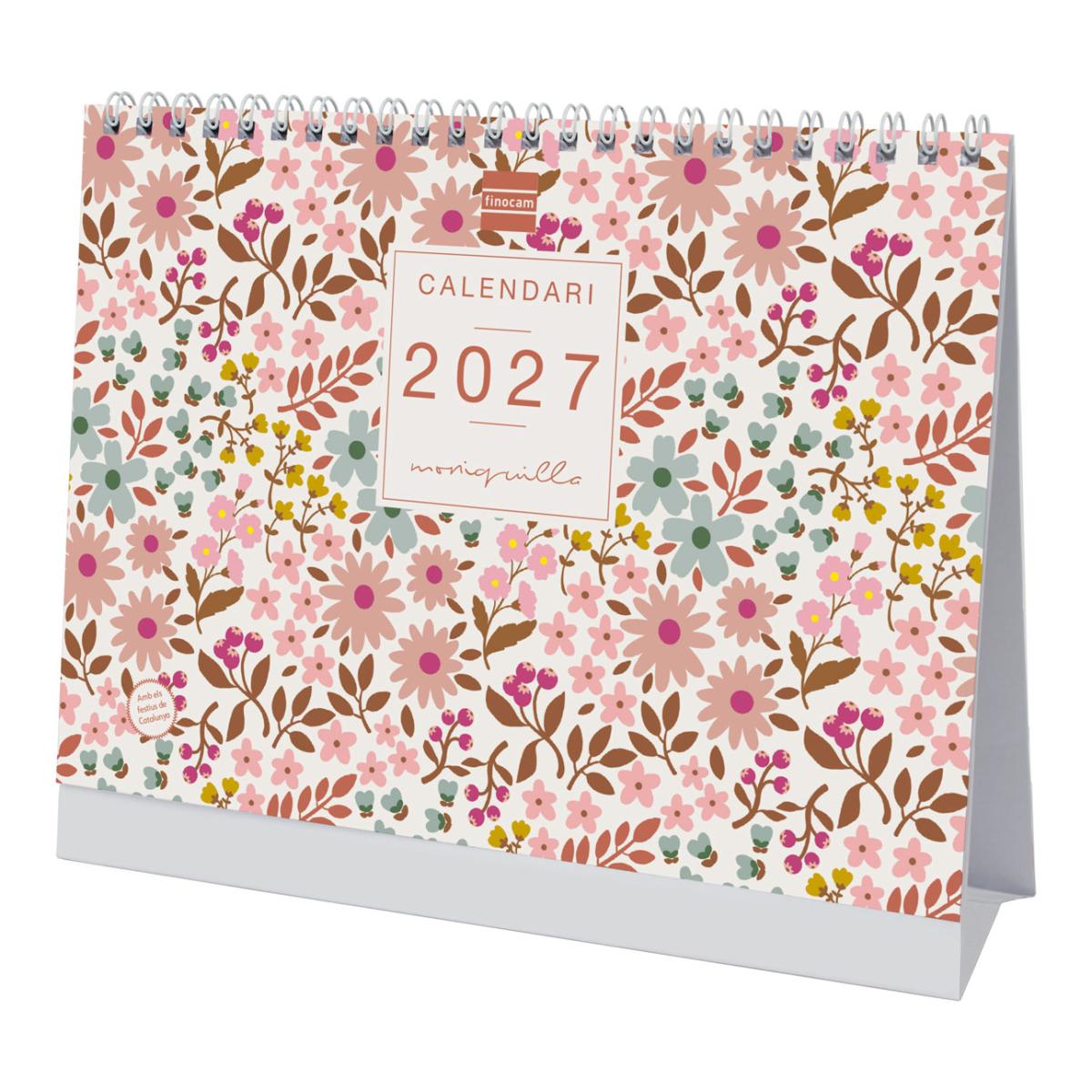 Calendario sobremesa año 2027 Art S-210x150 mm Mes Vista Moniquilla Finocam catalán Multicolor-1