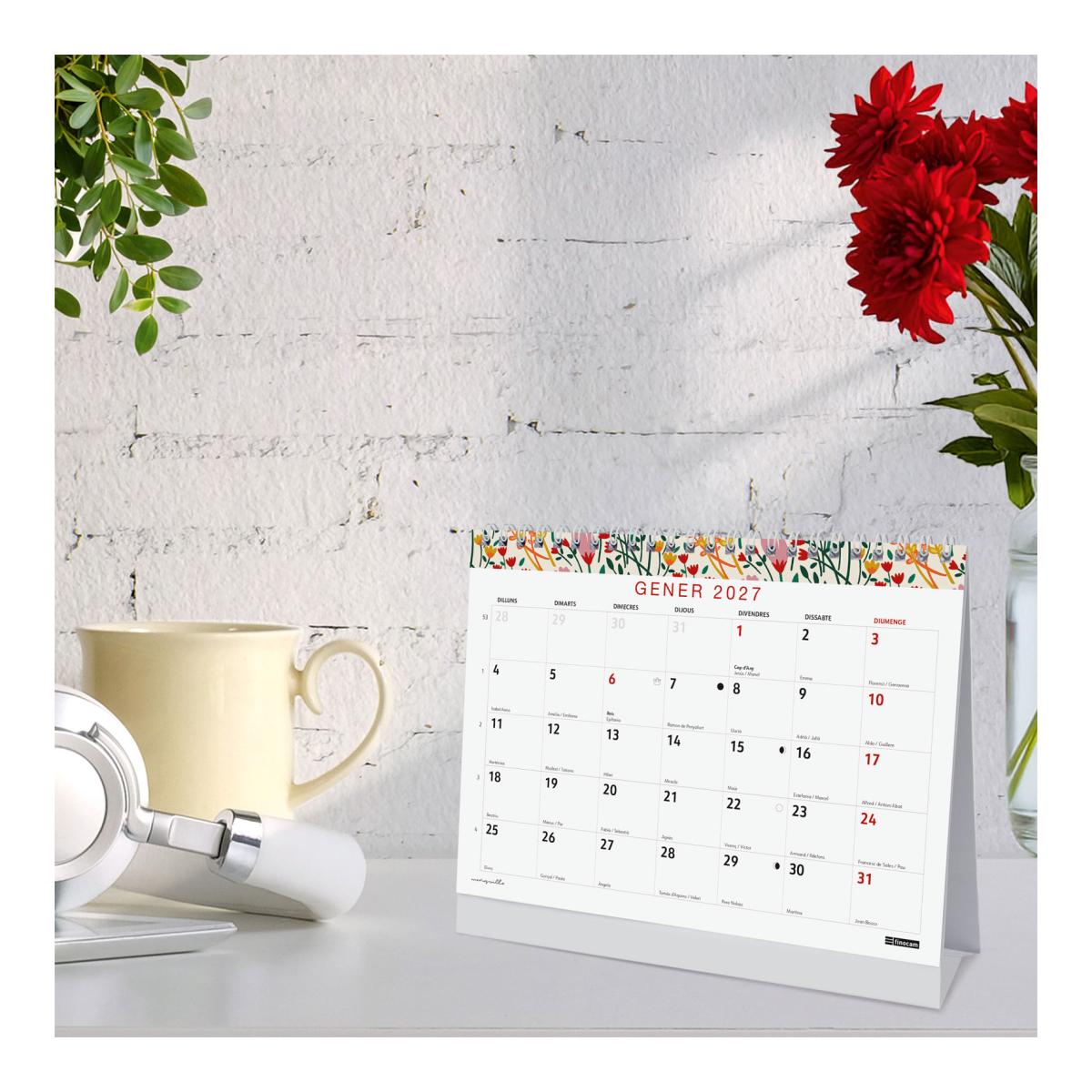 Calendario sobremesa año 2027 Art S-210x150 mm Mes Vista Moniquilla Finocam catalán Multicolor-2