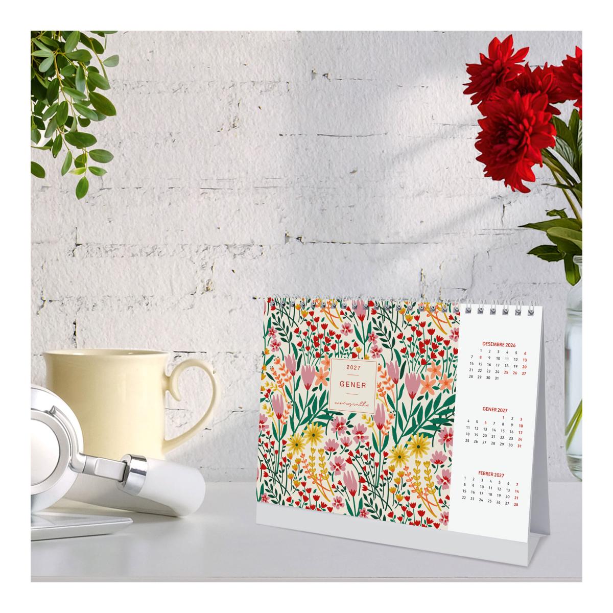 Calendario sobremesa año 2027 Art S-210x150 mm Mes Vista Moniquilla Finocam catalán Multicolor-3