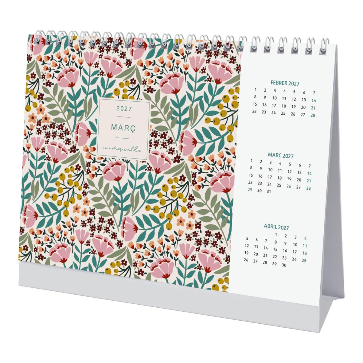 Calendario sobremesa año 2027 Art S-210x150 mm Mes Vista Moniquilla Finocam catalán Multicolor-5