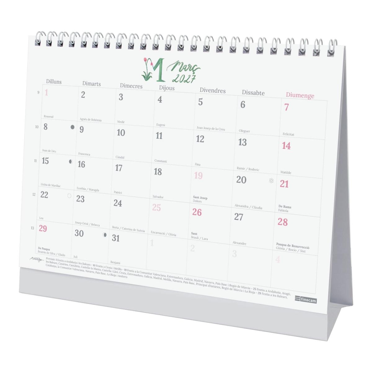 Calendario sobremesa año 2027 Art S-210x150 mm Mes Vista Martabge Finocam catalán Multicolor-4