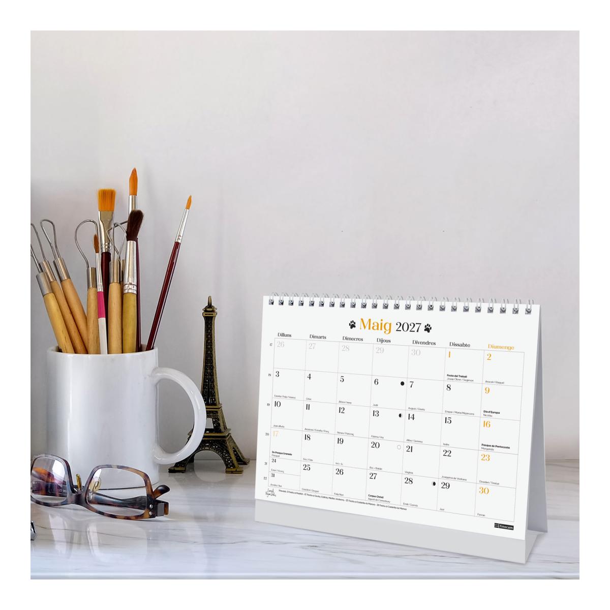 Calendario sobremesa año 2027 Art S-210x150 mm Mes Vista Sarah Meyer-Delius Finocam catalán Multicolor-2