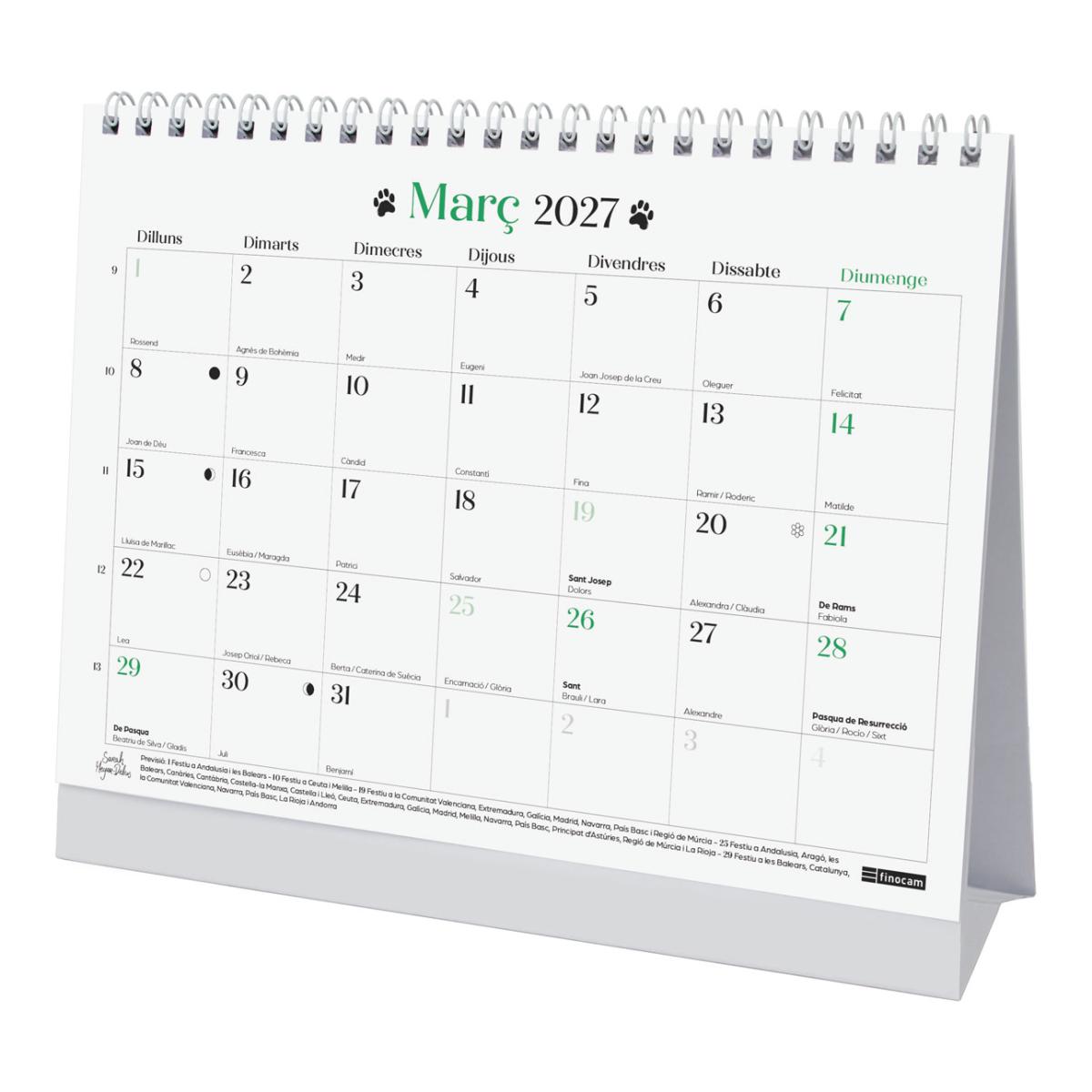 Calendario sobremesa año 2027 Art S-210x150 mm Mes Vista Sarah Meyer-Delius Finocam catalán Multicolor-4