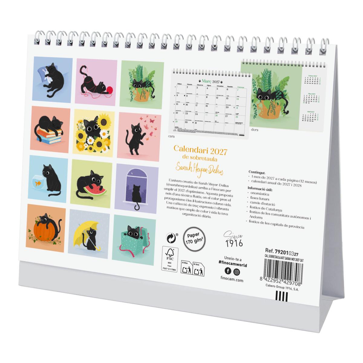 Calendario sobremesa año 2027 Art S-210x150 mm Mes Vista Sarah Meyer-Delius Finocam catalán Multicolor-6