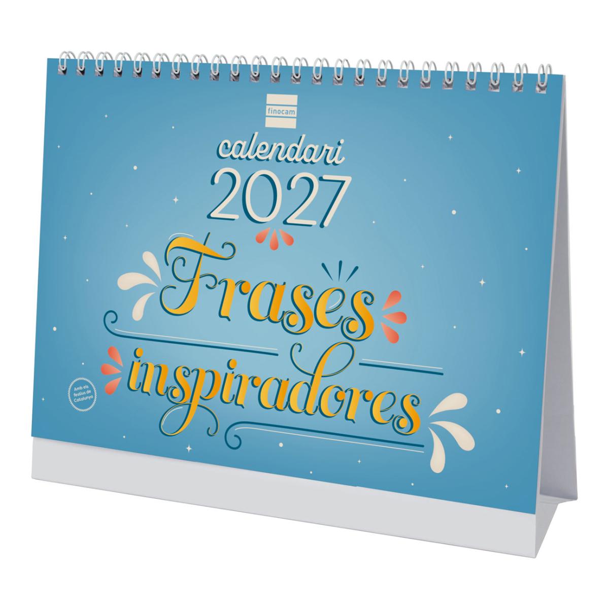 Calendario sobremesa año 2027 Art S-210x150 mm Mes Vista Frases inspiradoras Finocam catalán Multicolor-1