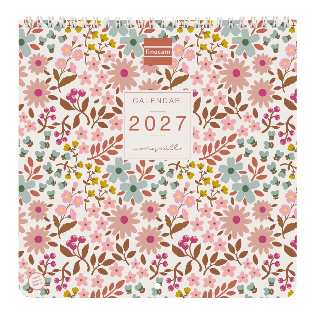 Calendario pared año 2027 Art 210x210 mm Mes Vista Moniquilla Finocam catalán Multicolor-1