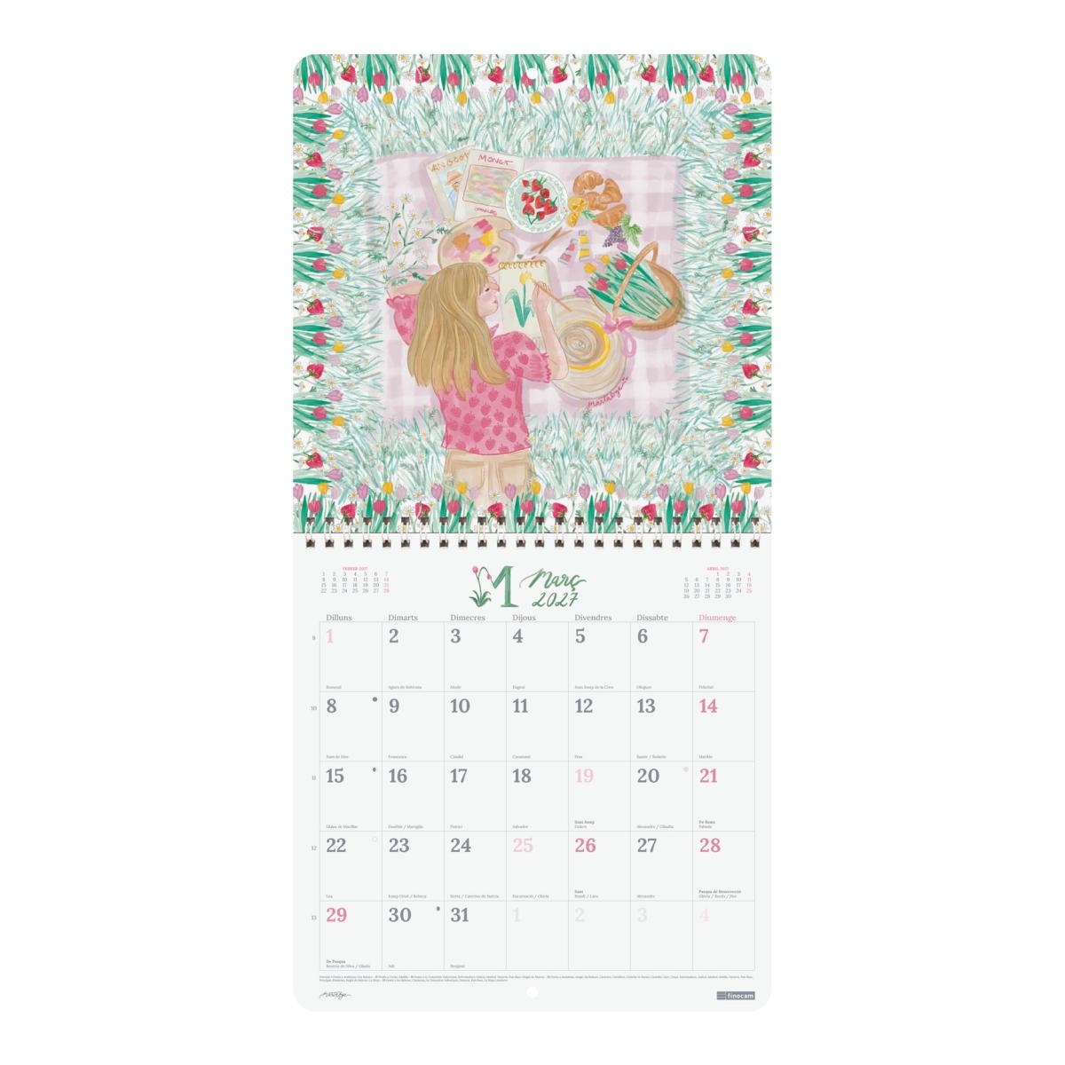 Calendario pared año 2027 Art 210x210 mm Mes Vista Martabge Finocam catalán Multicolor-3