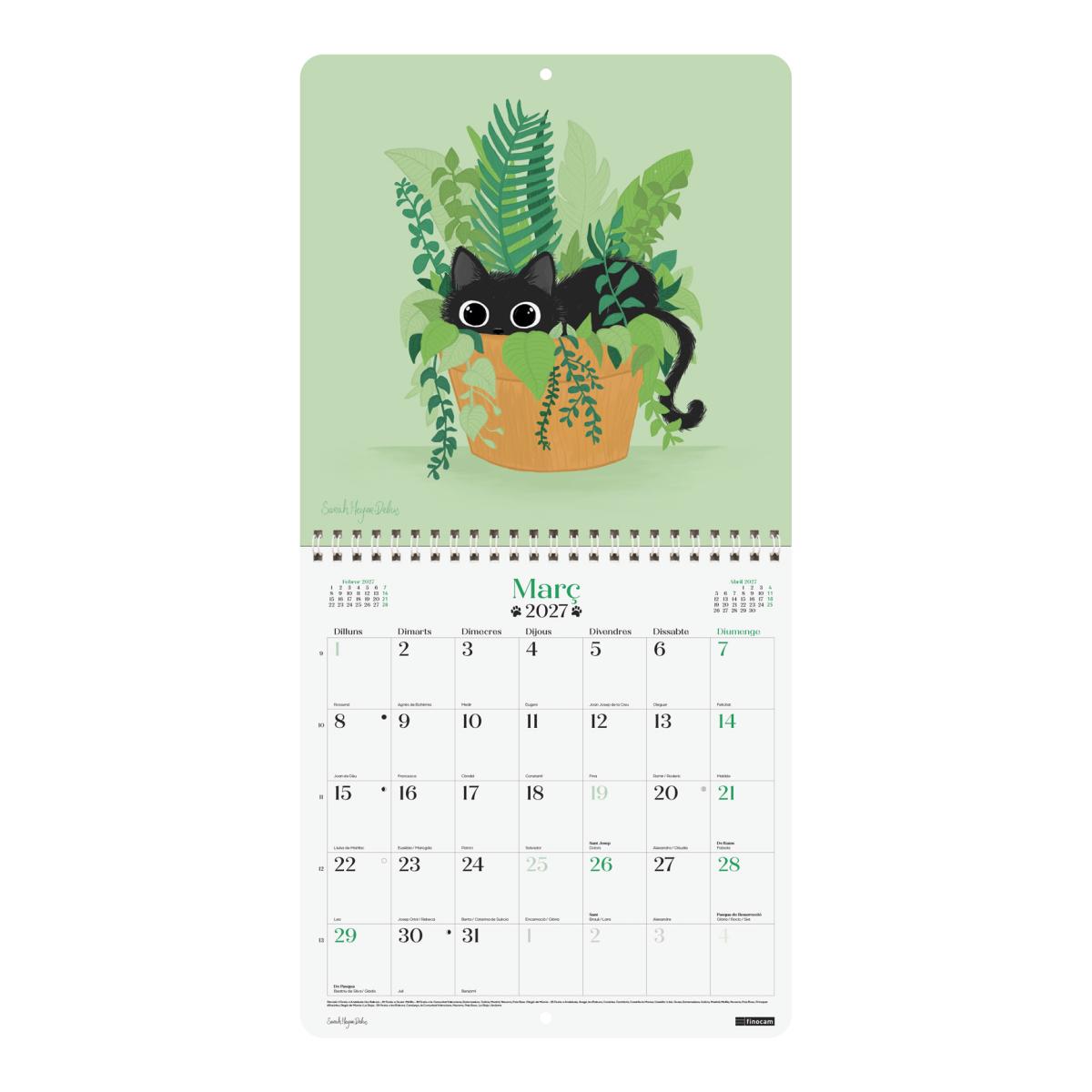 Imagen 3 de Calendario pared año 2027 Art 210x210 mm Mes Vista Sarah Meyer-Delius Finocam catalán Multicolor