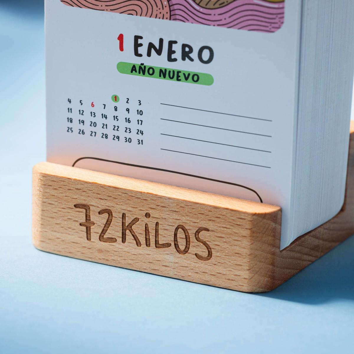 Calendario mesa de tarjetas 2027 72 kilosTantanfan Multicolor-3