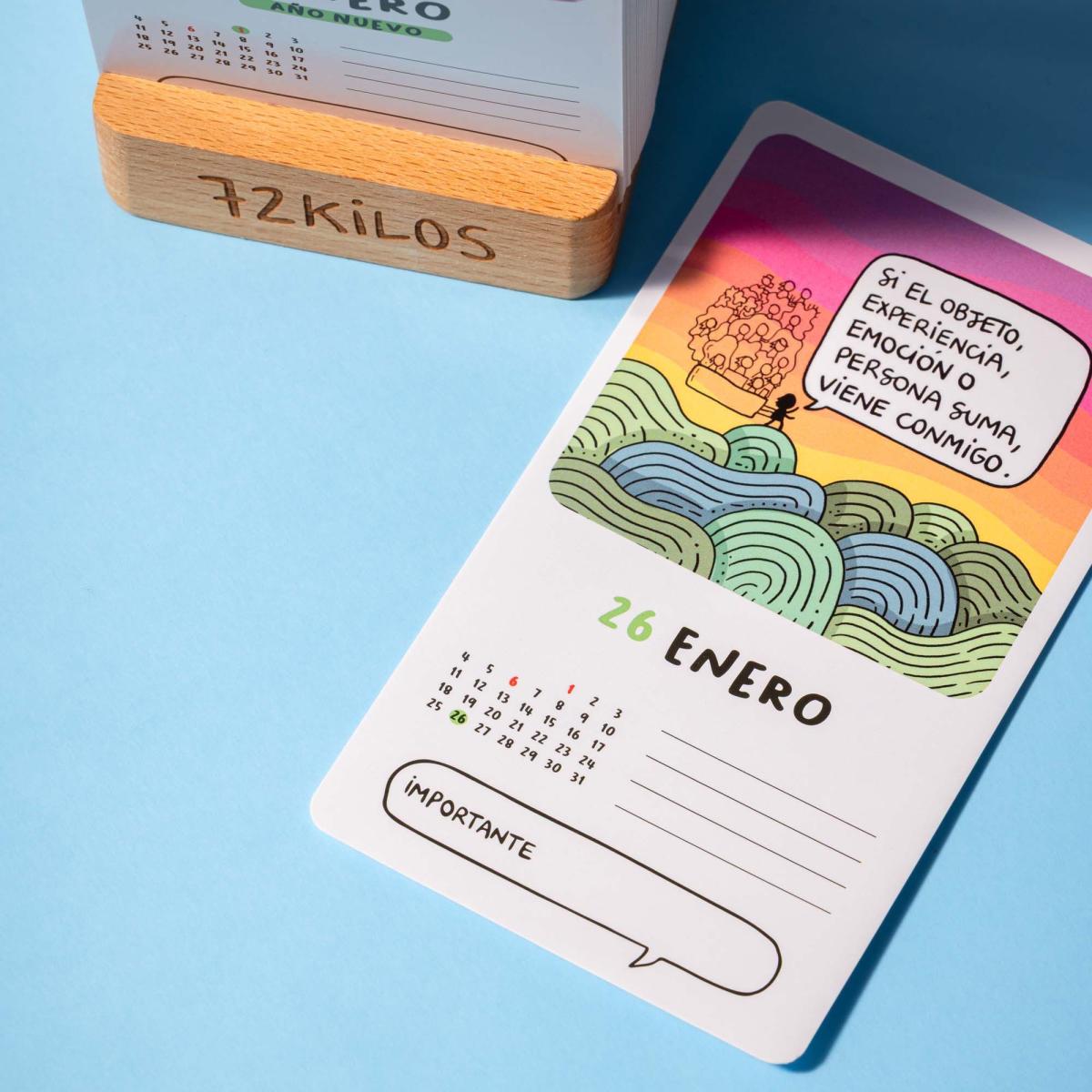 Calendario mesa de tarjetas 2027 72 kilosTantanfan Multicolor-5