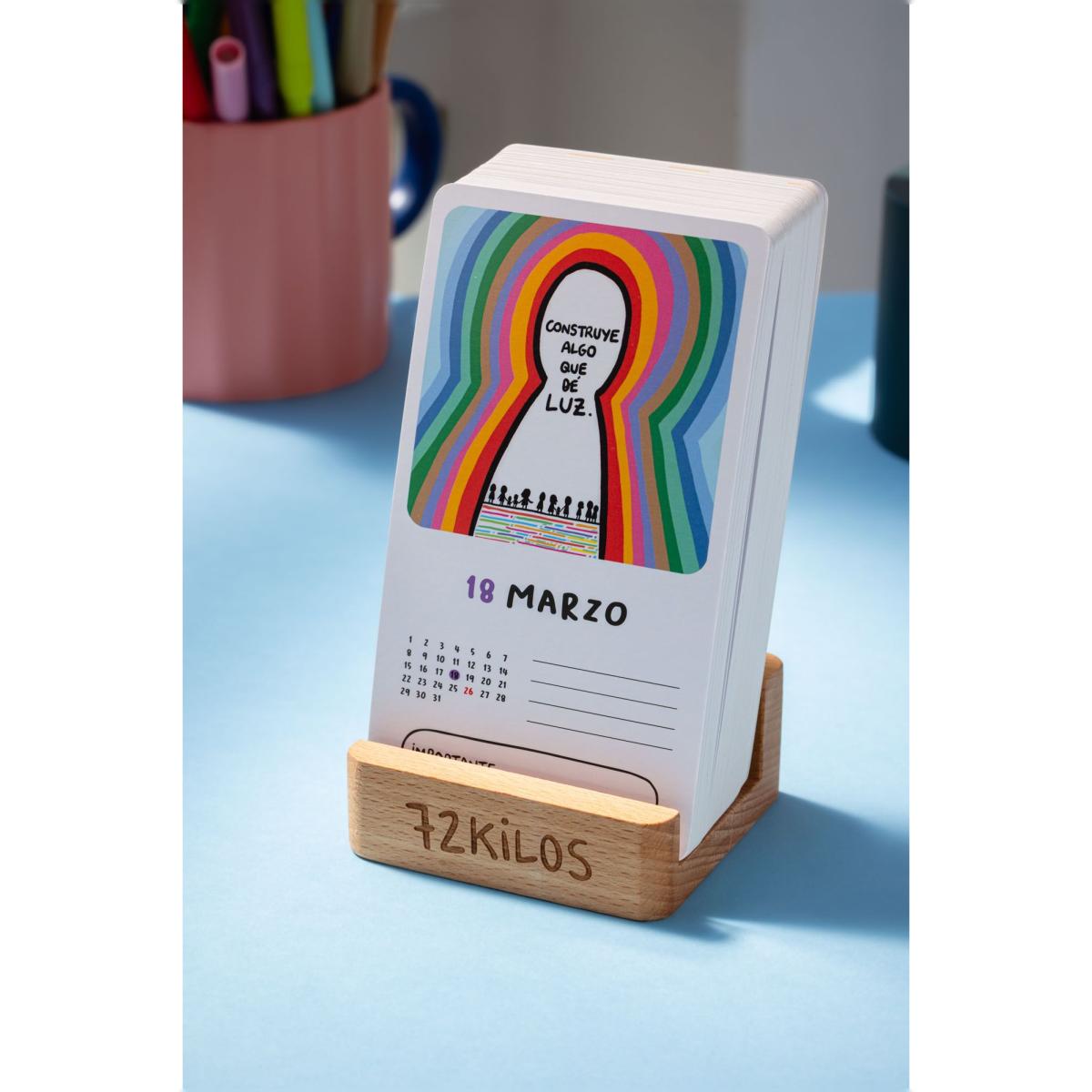 Calendario mesa de tarjetas 2027 72 kilosTantanfan Multicolor-6