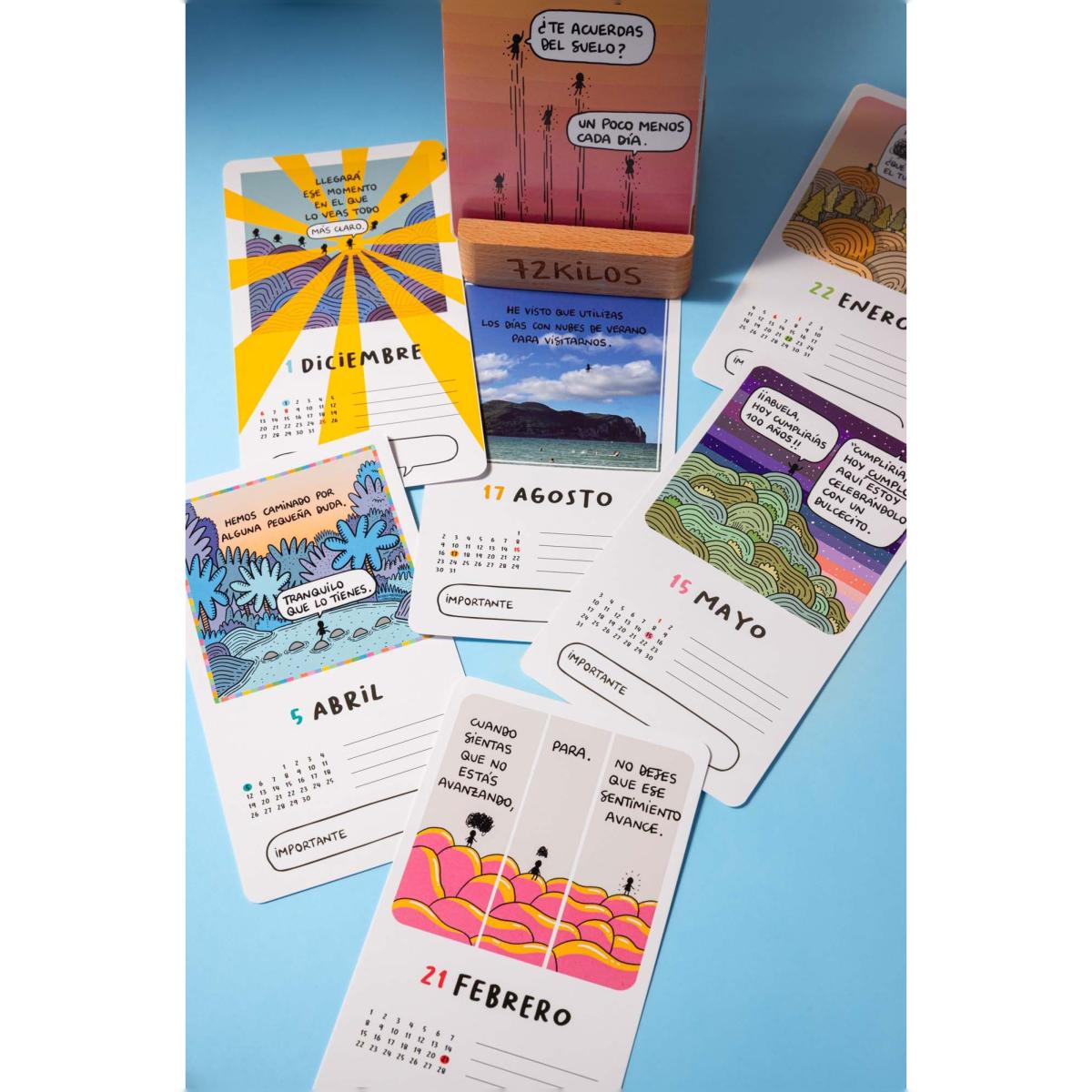 Calendario mesa de tarjetas 2027 72 kilosTantanfan Multicolor-7