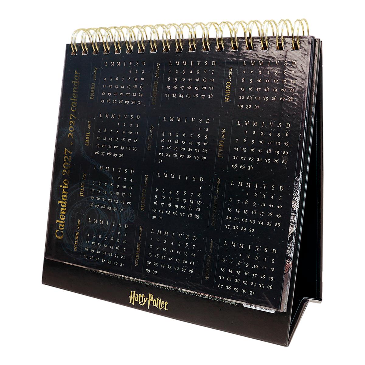 Calendario 2027 escritorio Harry Potter by Mooving Negro / Dorado-2