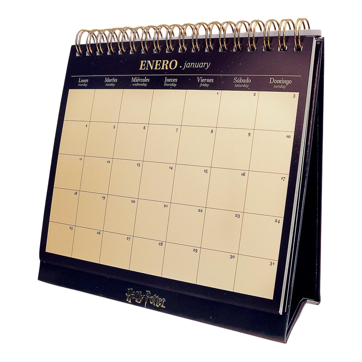 Calendario 2027 escritorio Harry Potter by Mooving Negro / Dorado-4