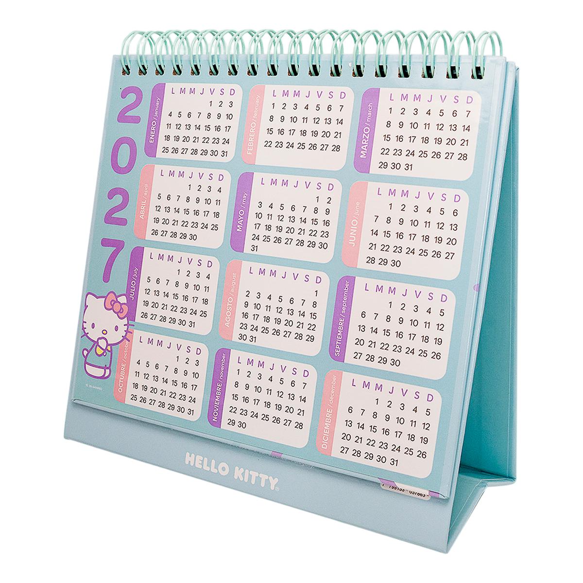 Calendario 2027 escritorio Hello Kitty by Mooving Verde / Rosa-2