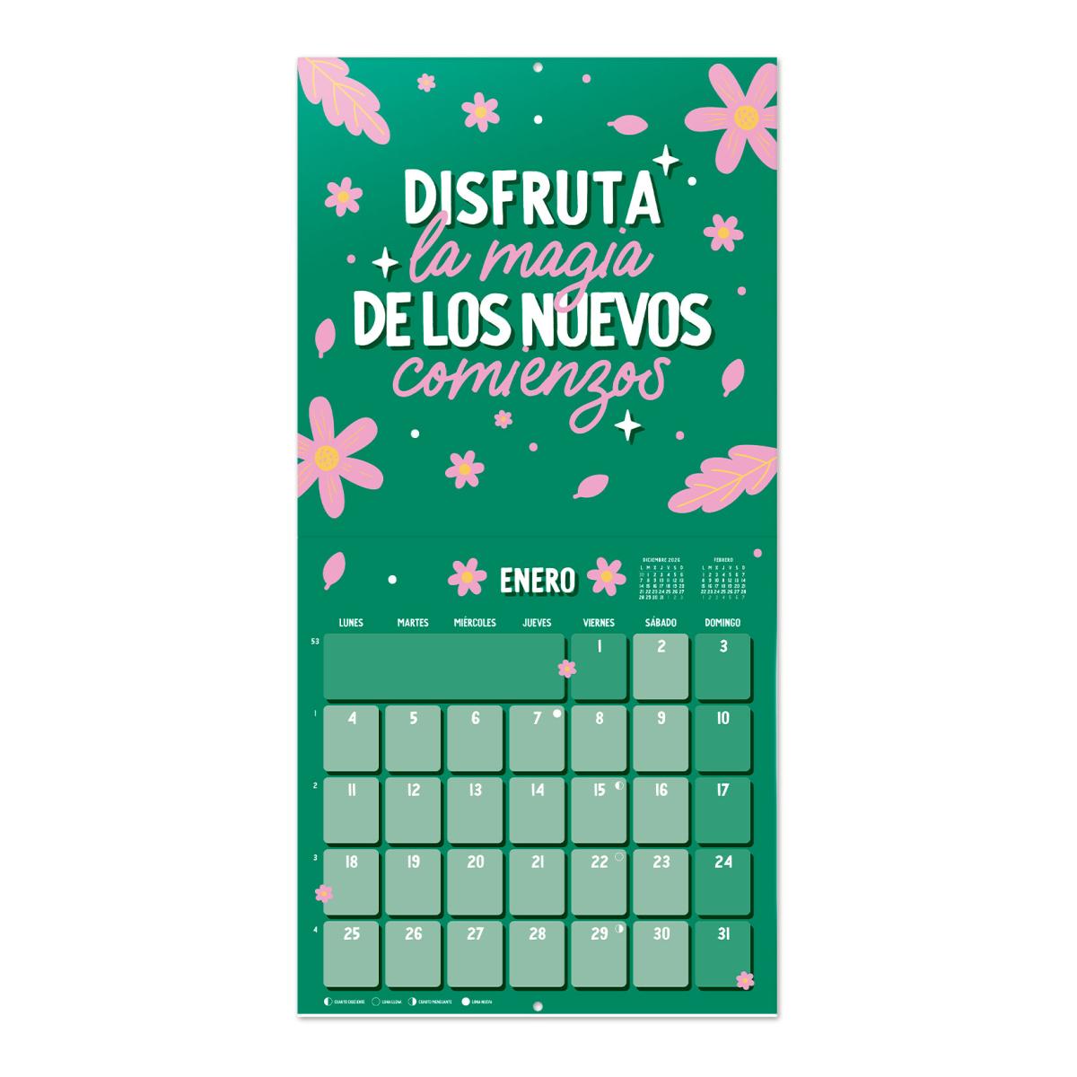 Calendario de pared 2027 30x30 16 Meses  Erik Rosa  Español Rosa-3